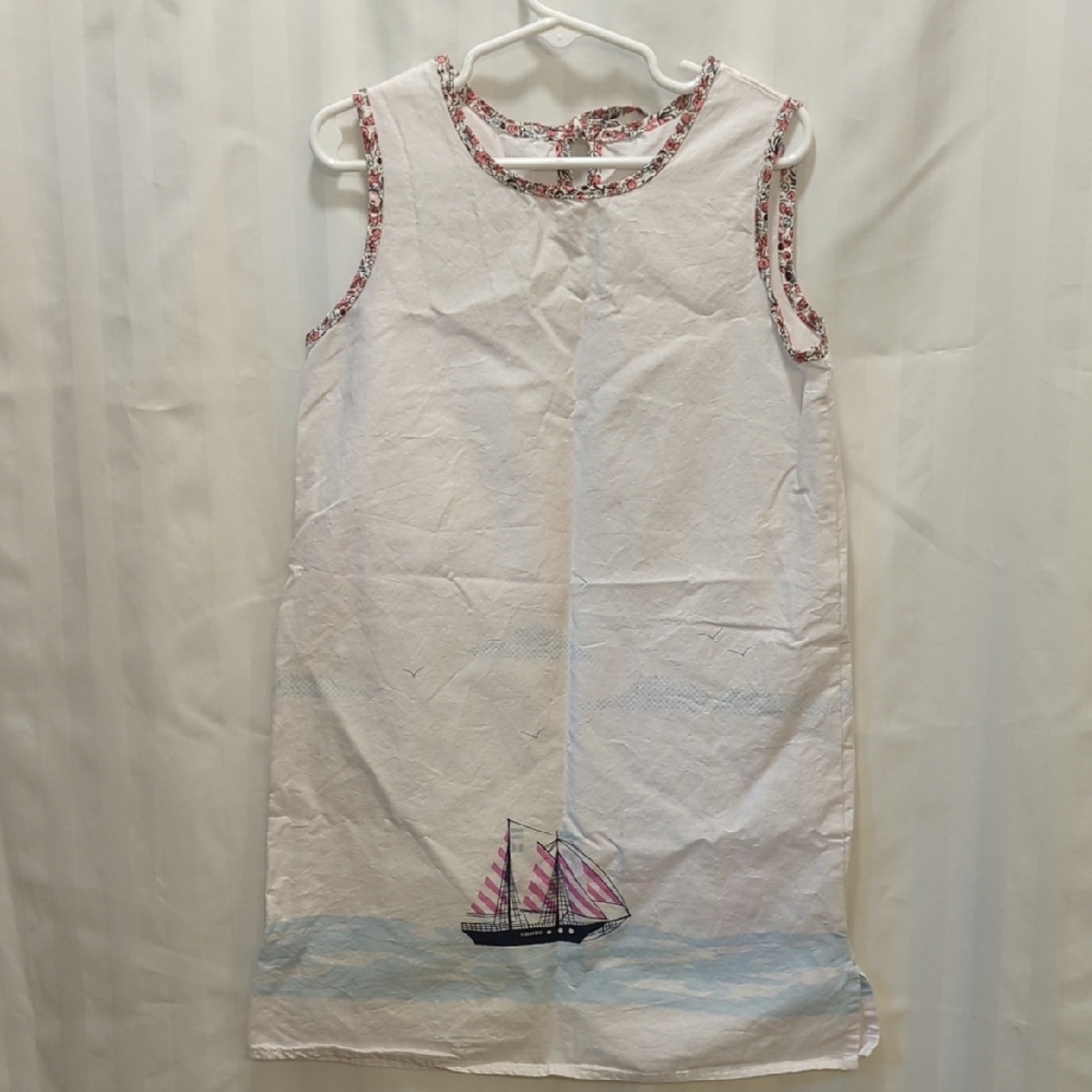 Petit Peony Sailboat Print Sundress